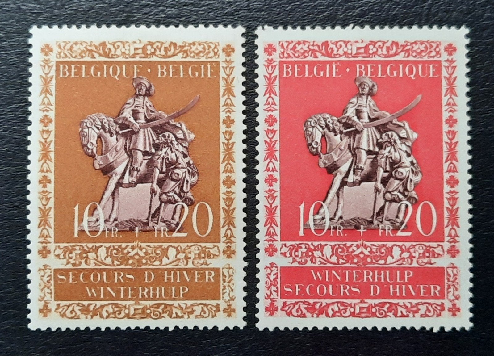 Belgique : COB 613/14 * Secours d'hiver No 6 1943., Timbres & Monnaies, Sans timbre, Trace d'autocollant, Enlèvement ou Envoi