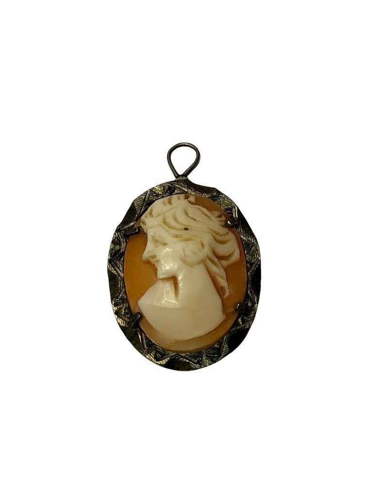 Camée argent 800 2,4cm x 1,8cm vintage, Enlèvement, Argent, Pendentif