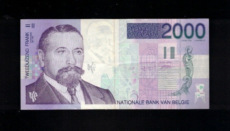 Billet belge 2000 Frank - Victor Horta - 5, Enlèvement ou Envoi, Billets en vrac