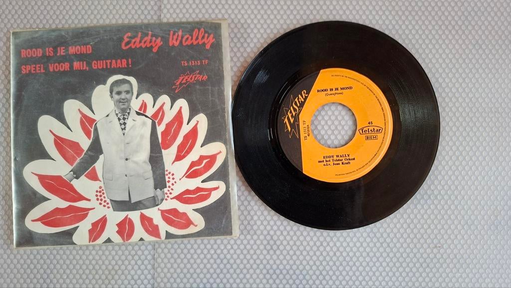 Vinyl Single Eddy Wally – Rood is je mond / Speel voor mij,, CD & DVD, Vinyles | Néerlandophone, Enlèvement ou Envoi