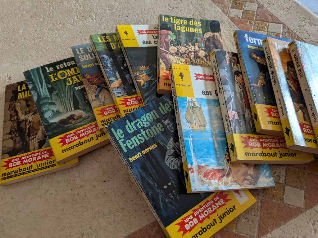 Lot 13 marabouts "junior"- Bob Morane (H. Vernes) pour 15€., Boeken, Fantasy, Verzenden, Gelezen, Henri Vernes.