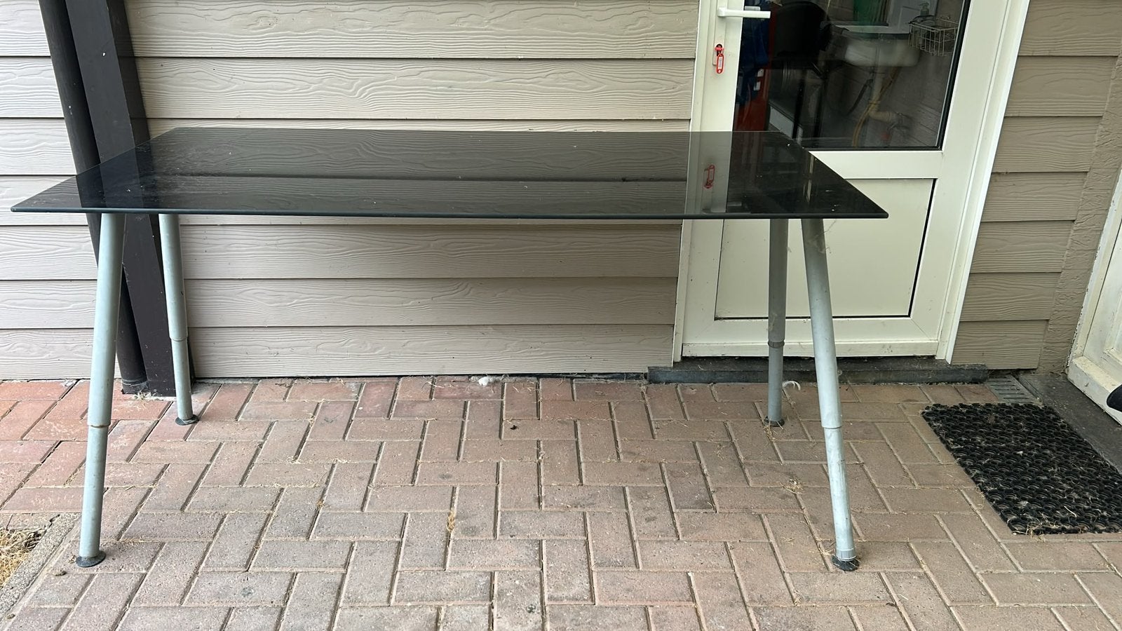 Strakke Glazen Tafel 80 x 160 cm, Ophalen, Zo goed als nieuw, Glas