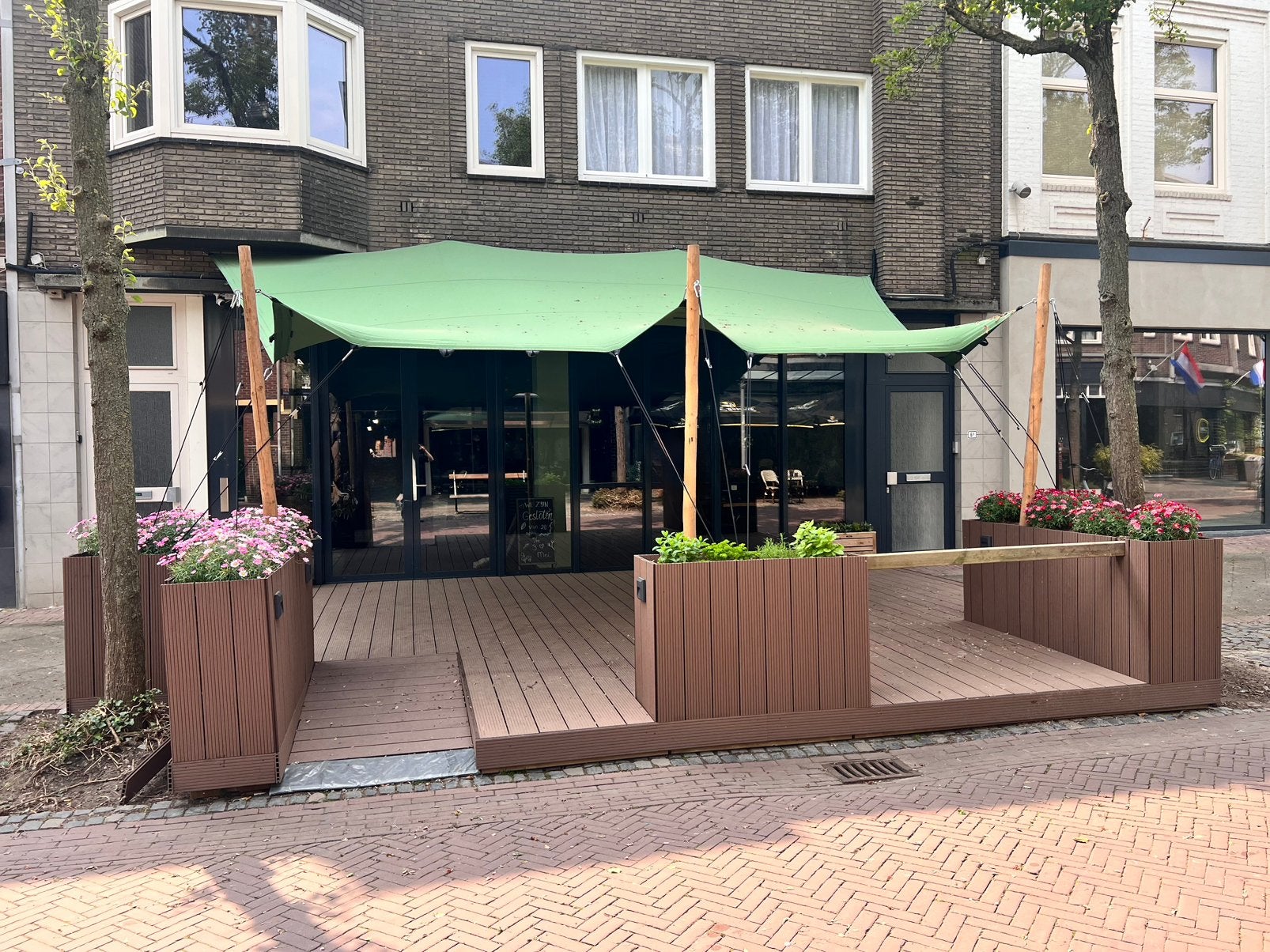 Stretchtent Overkapping Groen 5x7mtr, Enlèvement, Comme neuf