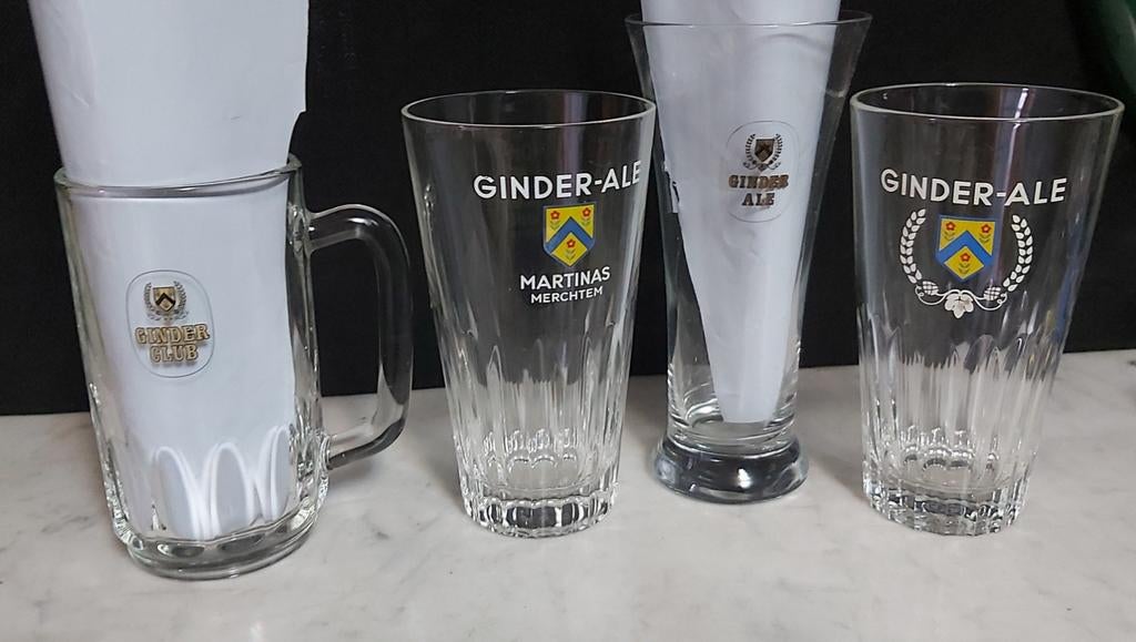 Ginder ale glazen 4 stuks, Ophalen of Verzenden, Zo goed als nieuw