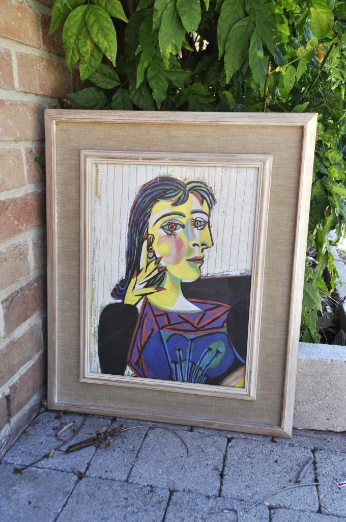 Picasso, portrait de Dora Maar, copie cadre 47x57cm, Antiek en Kunst, Kunst | Schilderijen | Modern, Ophalen of Verzenden