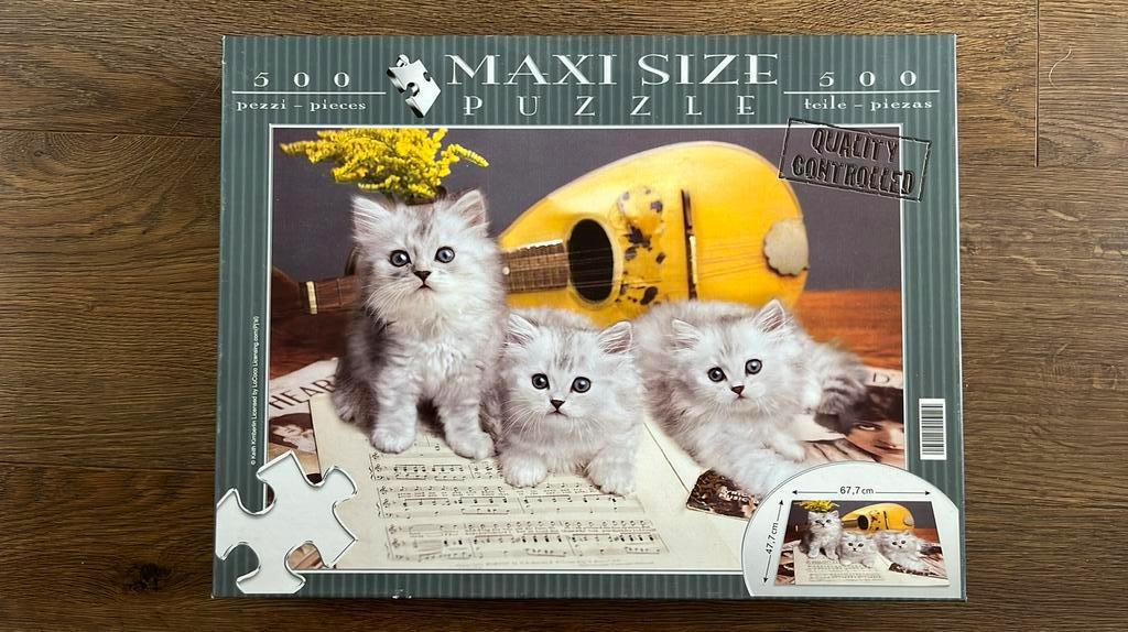 Puzzel kat / kitten - 500 stuks, Hobby en Vrije tijd, Ophalen of Verzenden, 500 t/m 1500 stukjes, Zo goed als nieuw, Legpuzzel