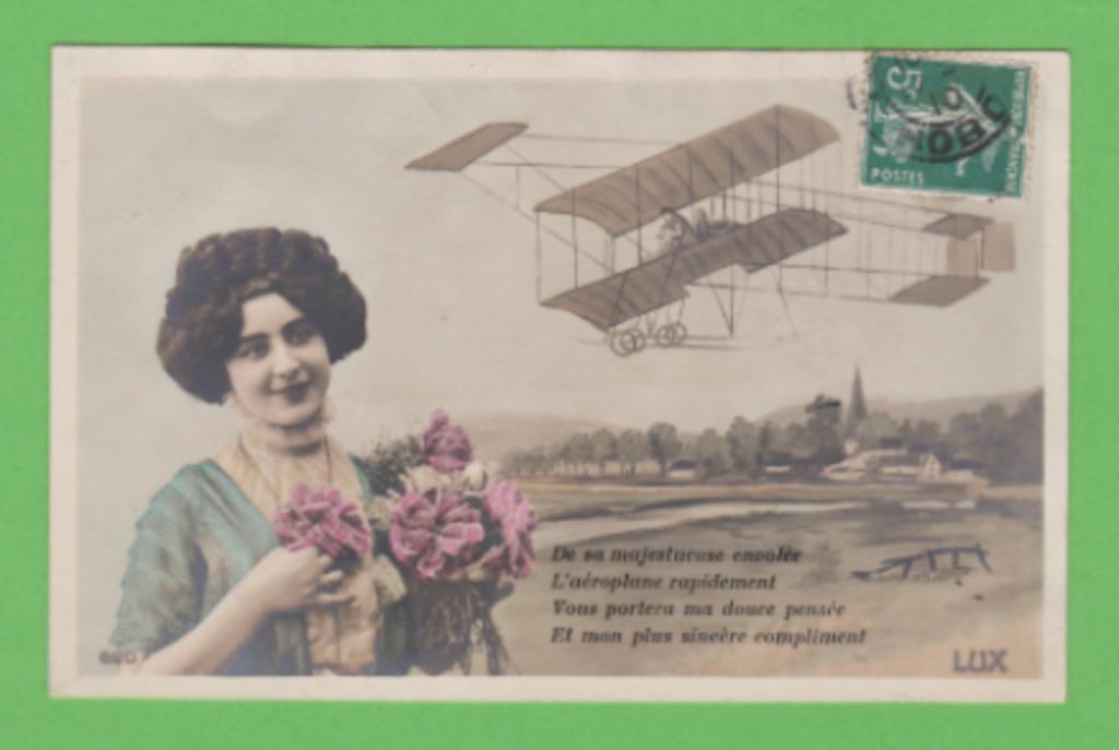 Carte postale éditée vers 1910 : L' Aéroplane., Envoi, Avant 1920, Affranchie, Hainaut