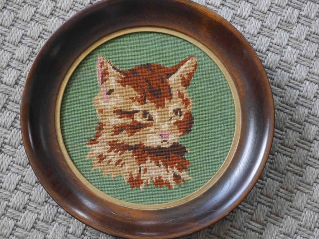 Tapisserie au quart de point : Chat, Enlèvement ou Envoi, Comme neuf, Broderies à la main, Autres types