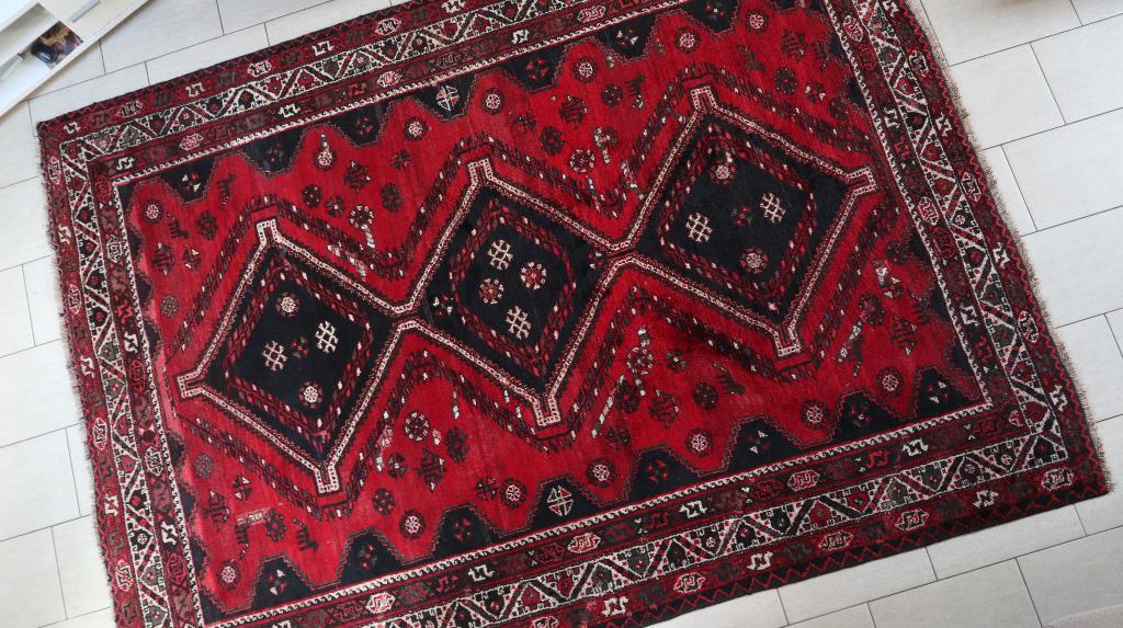 Grand tapis persan Shiraz noué à la main - 300 x 222 cm, Maison & Meubles, Ameublement | Tapis & Moquettes, 200 cm ou plus, 200 cm ou plus