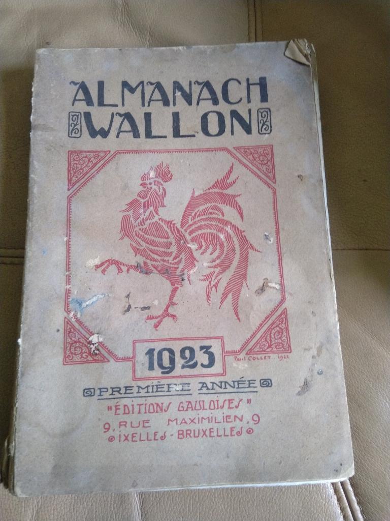 Almanach Wallon 1923 Premiere édition, Antiek en Kunst, Antiek | Boeken en Manuscripten, Ophalen of Verzenden
