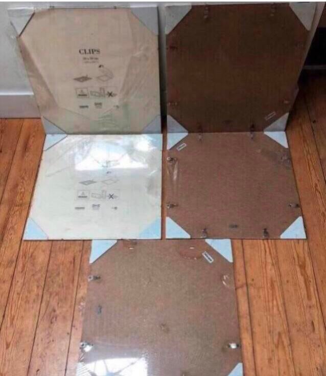 5 x glazen kaders (clips ikea) 50x50 /20€ voor 5!!!, Enlèvement, Neuf