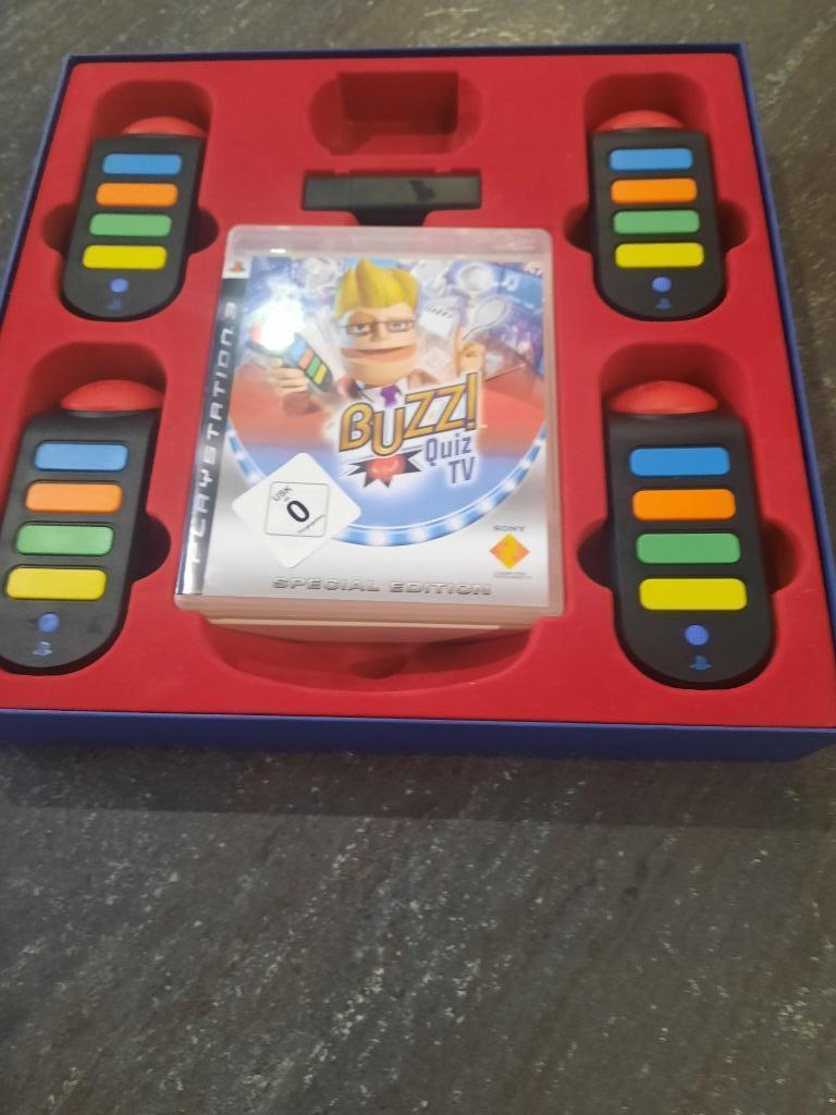 Buzz Quiz TV PS3 coffret avec buzzers sans fils., Online, Overige genres, Ophalen of Verzenden, Zo goed als nieuw