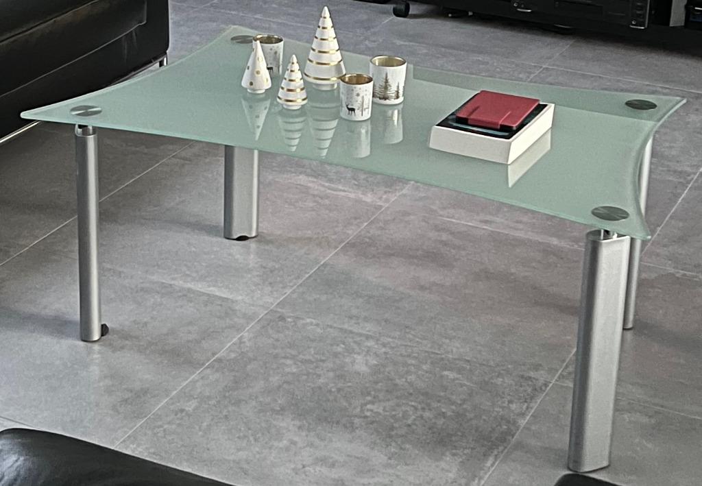 Table basse de salon en verre, 100 à 150 cm, Moins de 50 cm, Verre, Enlèvement
