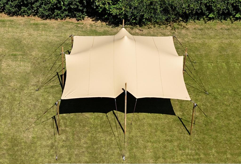 Te koop: Strechtent 5,0 x 7,0 (nieuw, 720gr/m2), Jardin & Terrasse, Tonnelles, Neuf, Autres types, 2 mètres ou plus, 5 à 8 mètres
