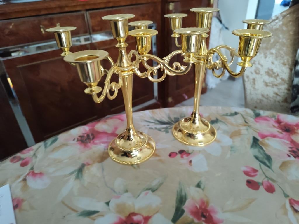 Gouden kandelaar, Antiek en Kunst, Ophalen of Verzenden, Goud