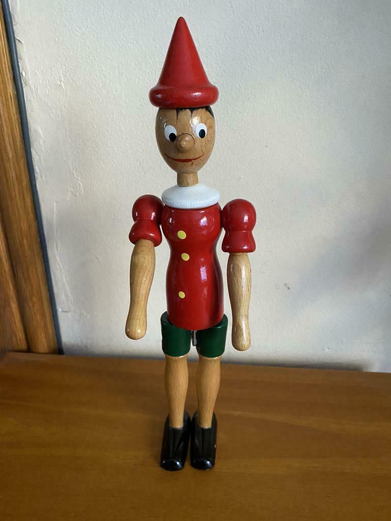 Oude Pinocchio in gearticuleerd hout in uitstekende staat, Ophalen of Verzenden, Gebruikt