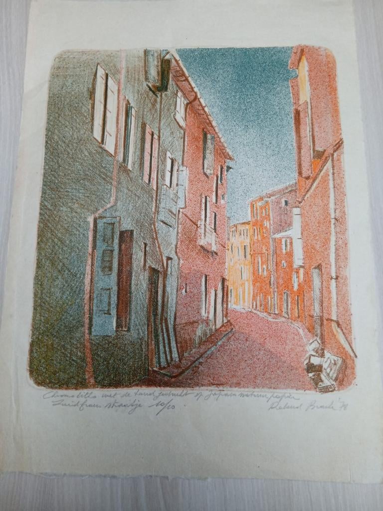 gravure colorée 10/10 de Roland Bracke 78, Enlèvement ou Envoi
