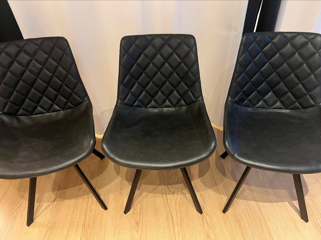 Drie zwarte stoelen., Ophalen, Gebruikt, Zwart, Drie