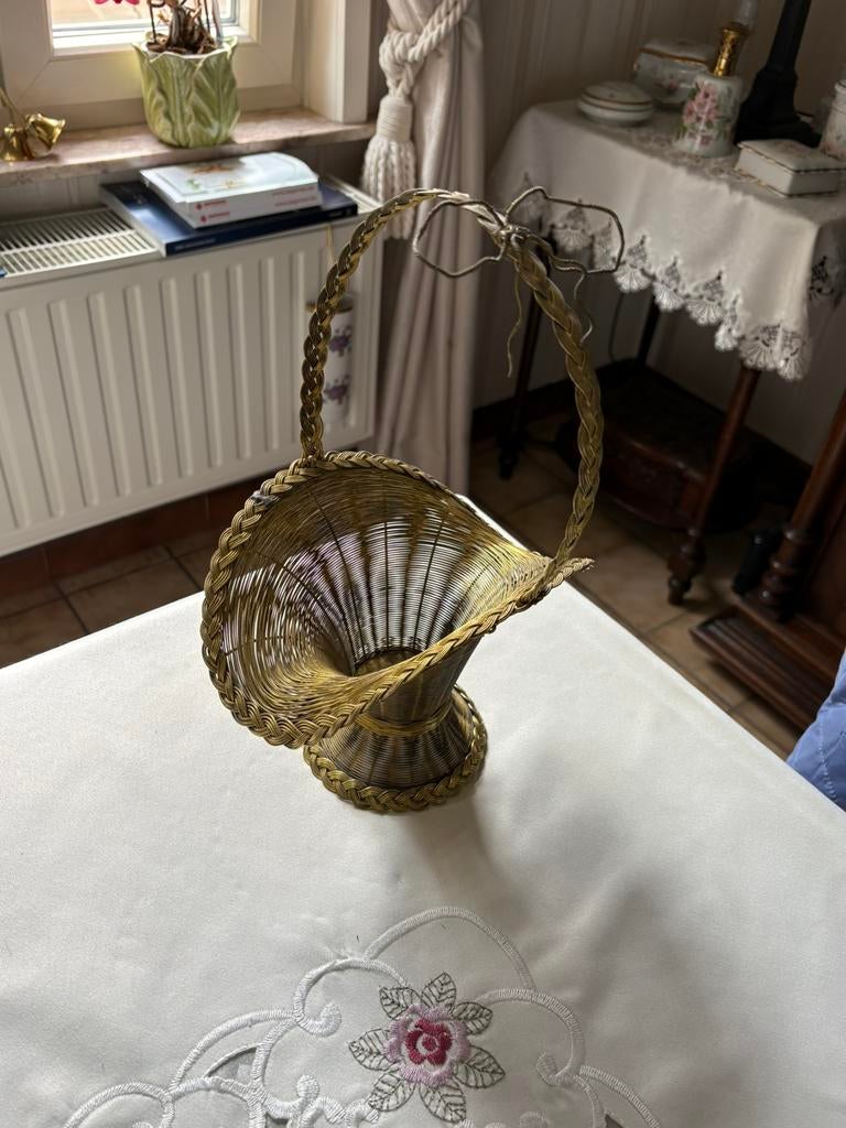 Zeer oude Louis XVI geweven koperen mand, Ophalen of Verzenden, Koper