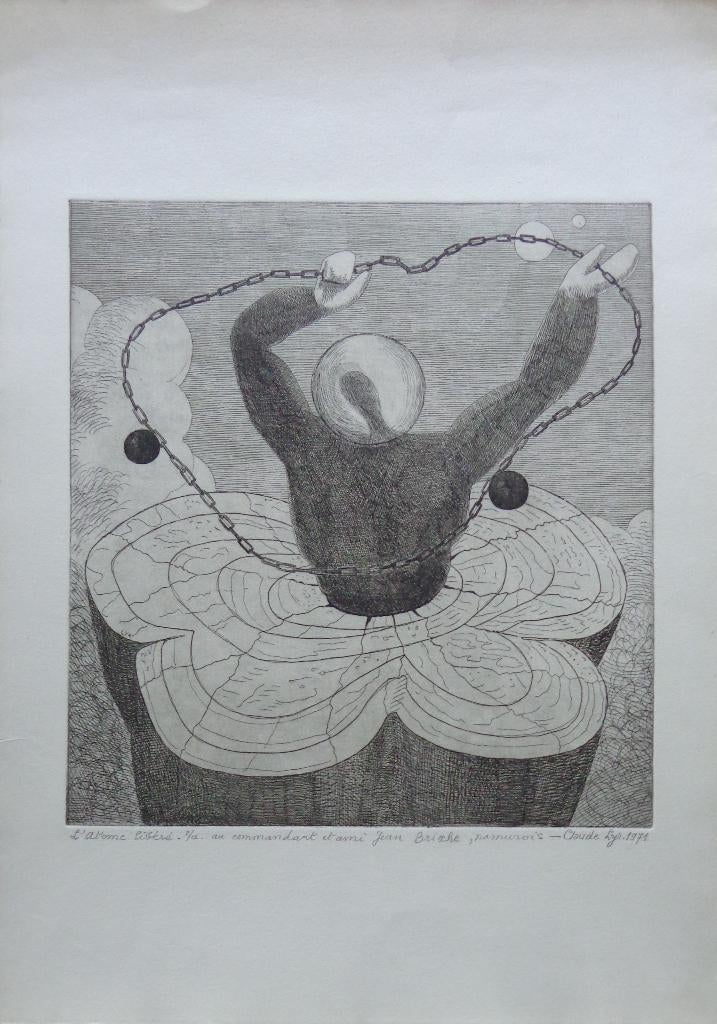 CLAUDE LYR / L' ATOME LIBERE / ZW-W ETS / 53x38cm / SIG, Enlèvement ou Envoi