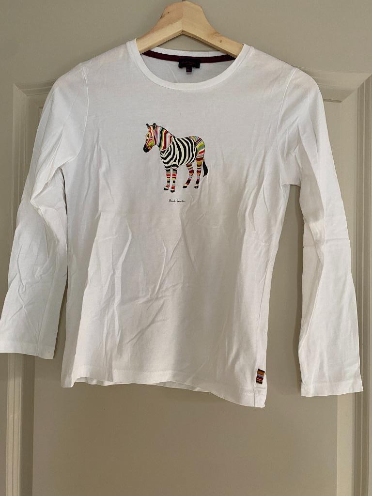 Witte longsleeve Paul Smith Junior maat 140, 10 jaar zebra, Kinderen en Baby's, Paul Smith, Ophalen of Verzenden, Zo goed als nieuw