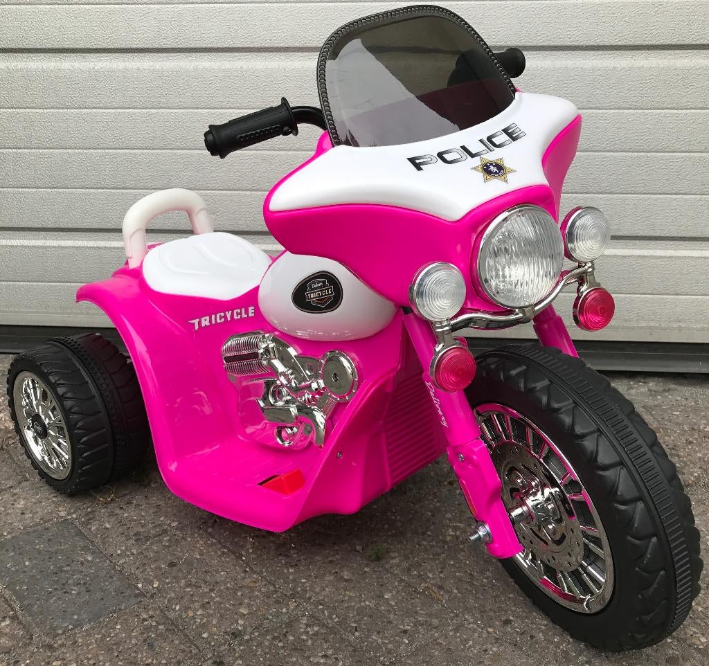 Elektrische kindermotor Harley Politiemotor look 6v roze, Enlèvement ou Envoi, Neuf