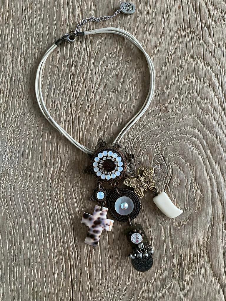 BIBI Bijoux halsketting, Ophalen of Verzenden, Zo goed als nieuw, Bruin, Met kristal
