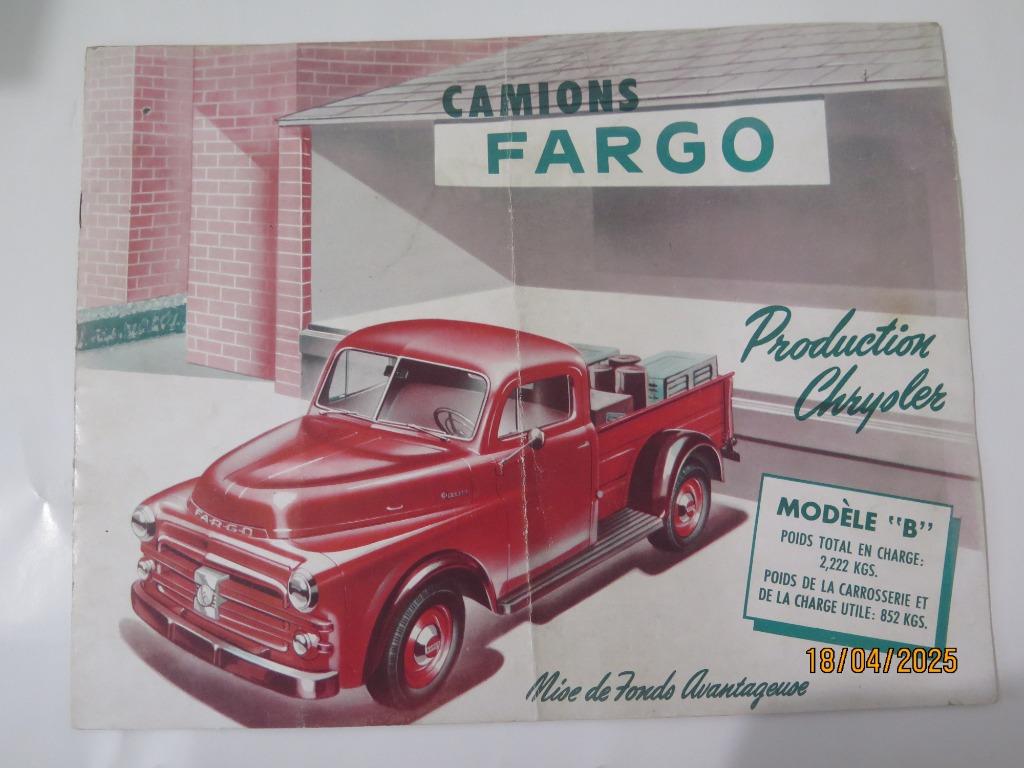 FARGO CAMION  DEPLIANT EN FRANÇAIS, Envoi