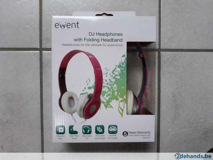 Ewent Dj Headphones folding headband. EW3575. Nieuw!, Ophalen of Verzenden, Nieuw