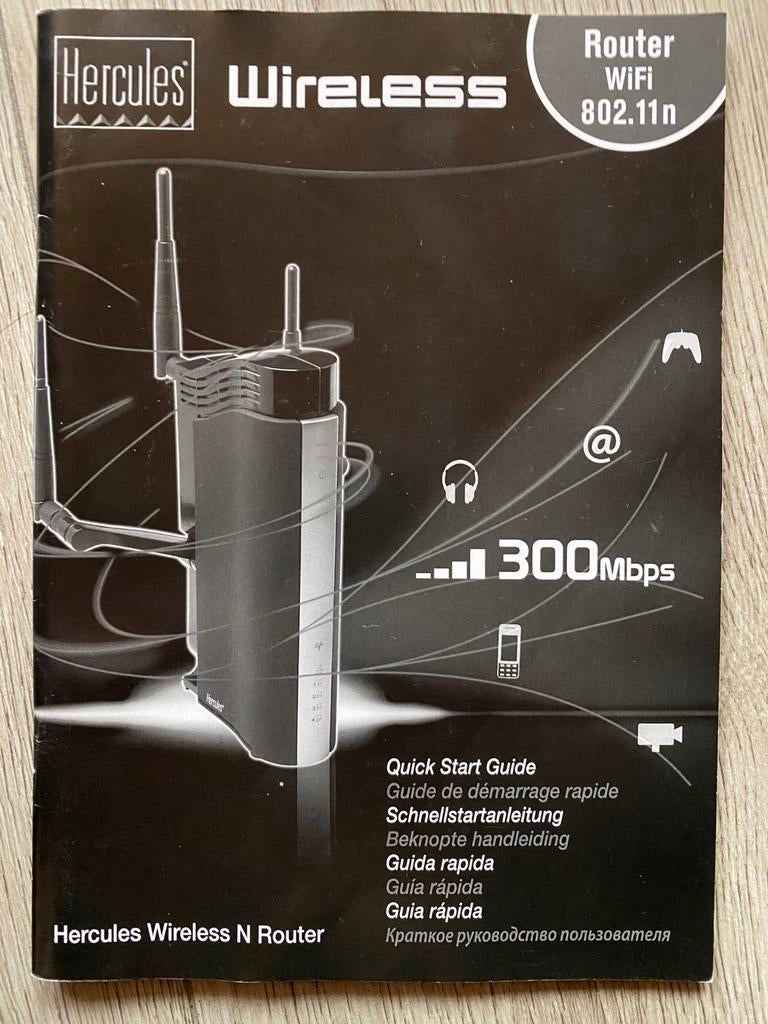 Manuel pour routeur Wifi Hercules Wireless + CD, px : 4€, Enlèvement ou Envoi, Comme neuf, Routeur