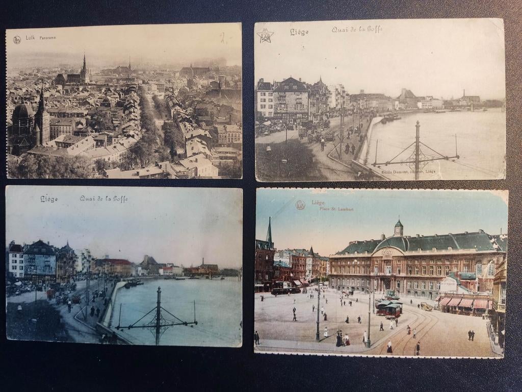4 cartes postales anciennes Liège, Enlèvement ou Envoi, Avant 1920, Affranchie, Liège