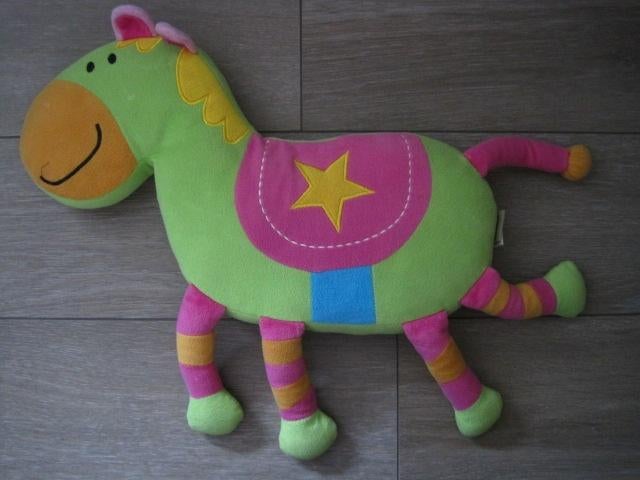 Knuffel kussen paard groen, Kinderen en Baby's, Speelgoed | Knuffels en Pluche, Ophalen of Verzenden, Gebruikt, Paard