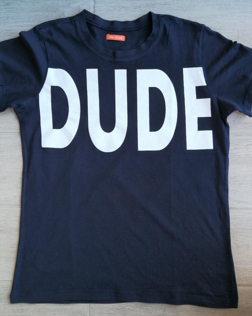 Donkerblauwe T-shirt - Hema - maat 158-164., Ophalen of Verzenden, Zo goed als nieuw, HEMA, Shirt of Longsleeve