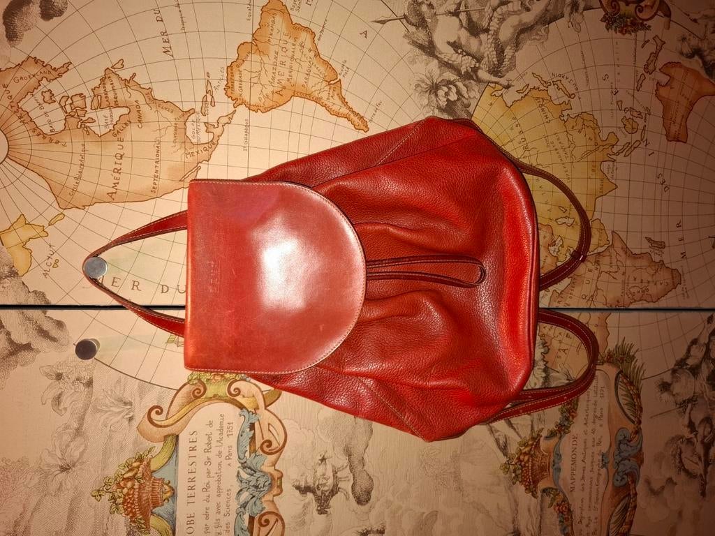 Deux de Delvaux rugzak kleur brique, Ophalen of Verzenden, Gebruikt, Rood