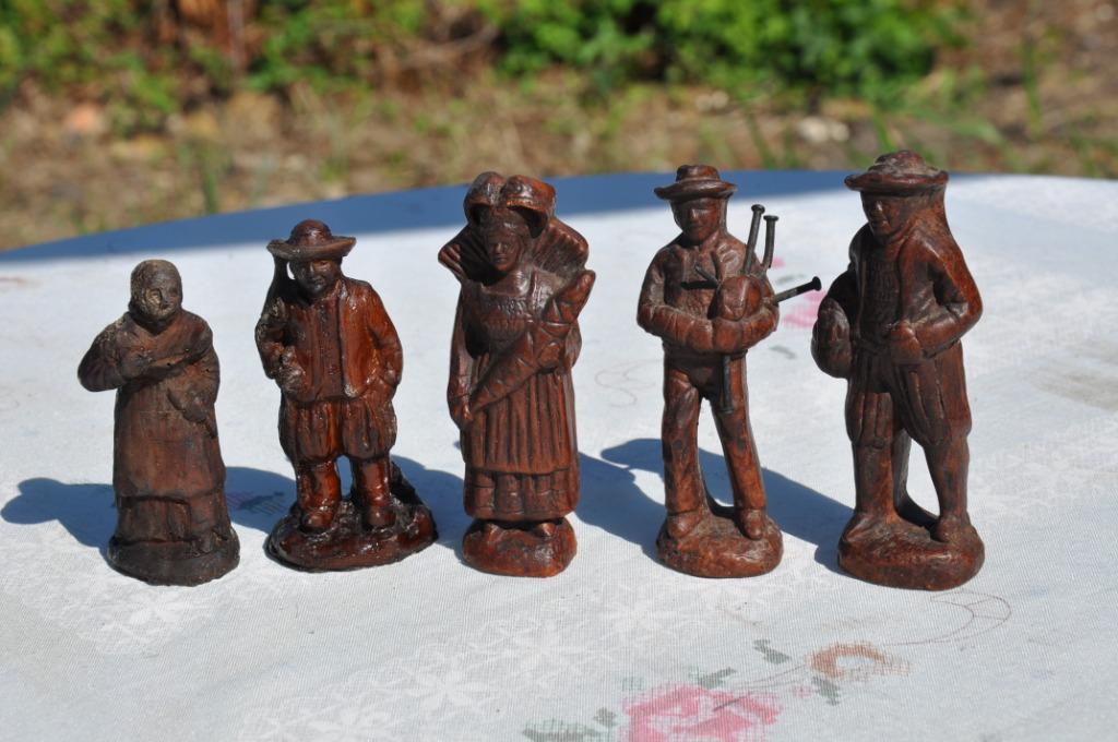 §  5 santons en terre cuite vernie (3), Antiek en Kunst, Ophalen of Verzenden