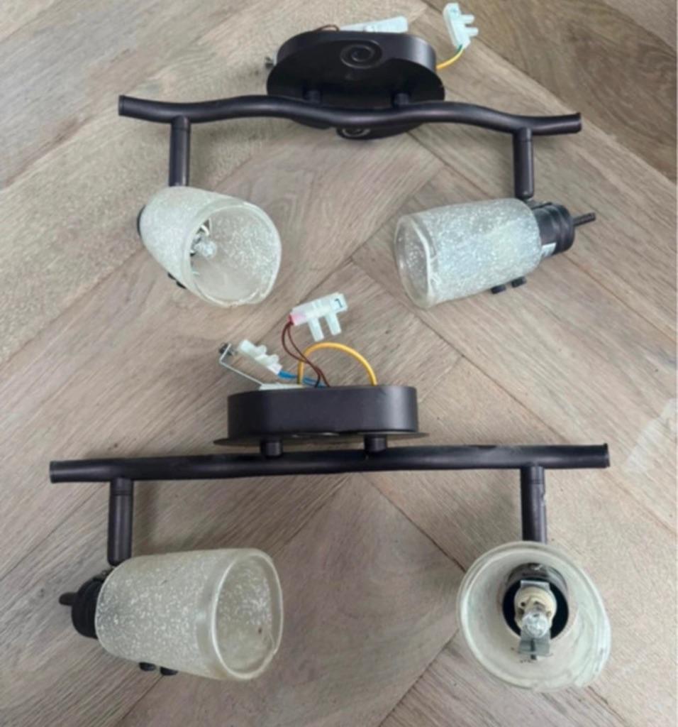 2 x philips Verlichting plafond, Huis en Inrichting, Ophalen of Verzenden, Zo goed als nieuw, Glas