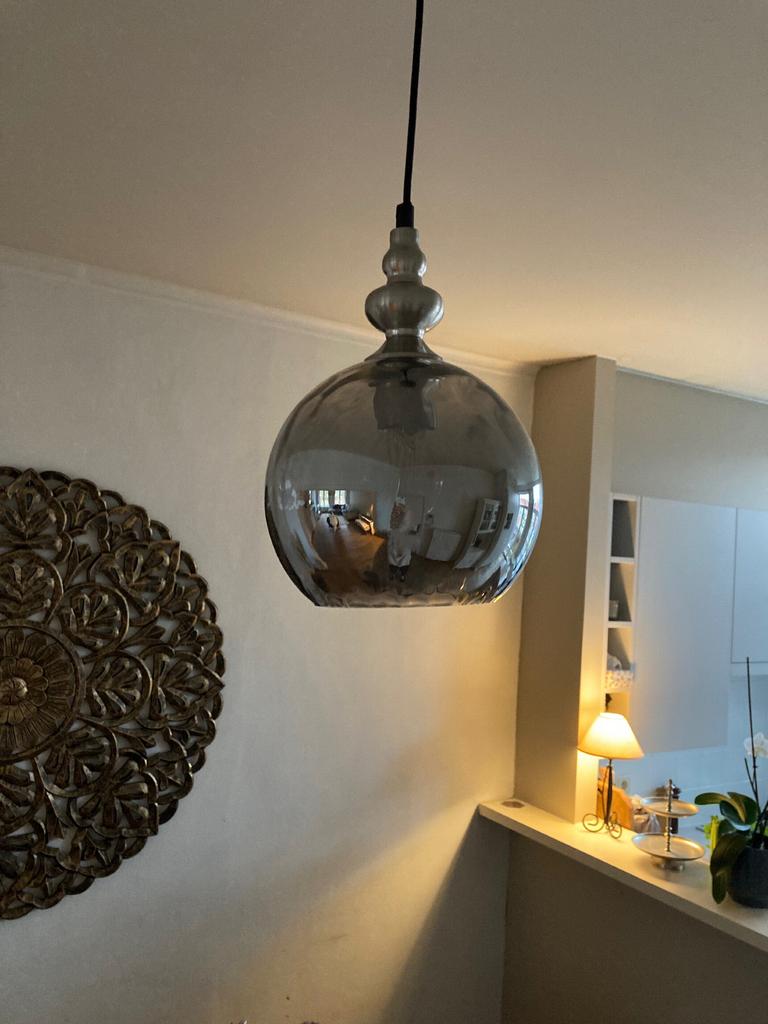 Lampe à suspension gris/argent, Maison & Meubles, Enlèvement ou Envoi, Comme neuf