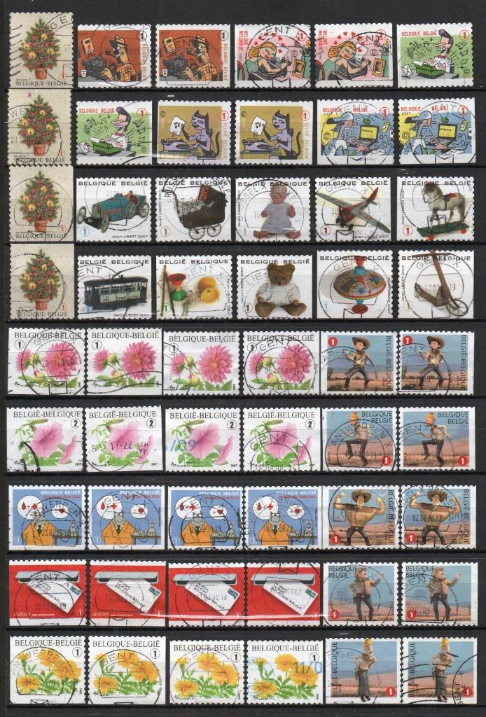 Timbres timbrés de Belgique provenant de carnets (4), Enlèvement ou Envoi, Affranchi, Oblitéré