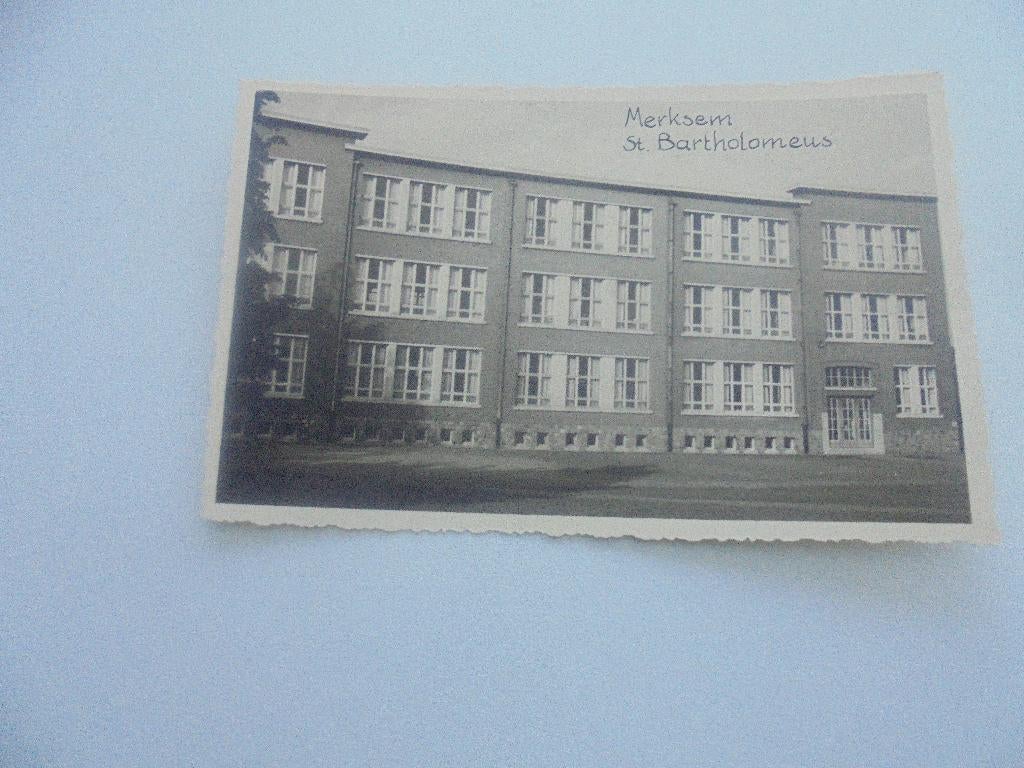 merksem- st.bartholomeus- foto postkaart, Ophalen of Verzenden, 1940 tot 1960, Zo goed als nieuw, Foto