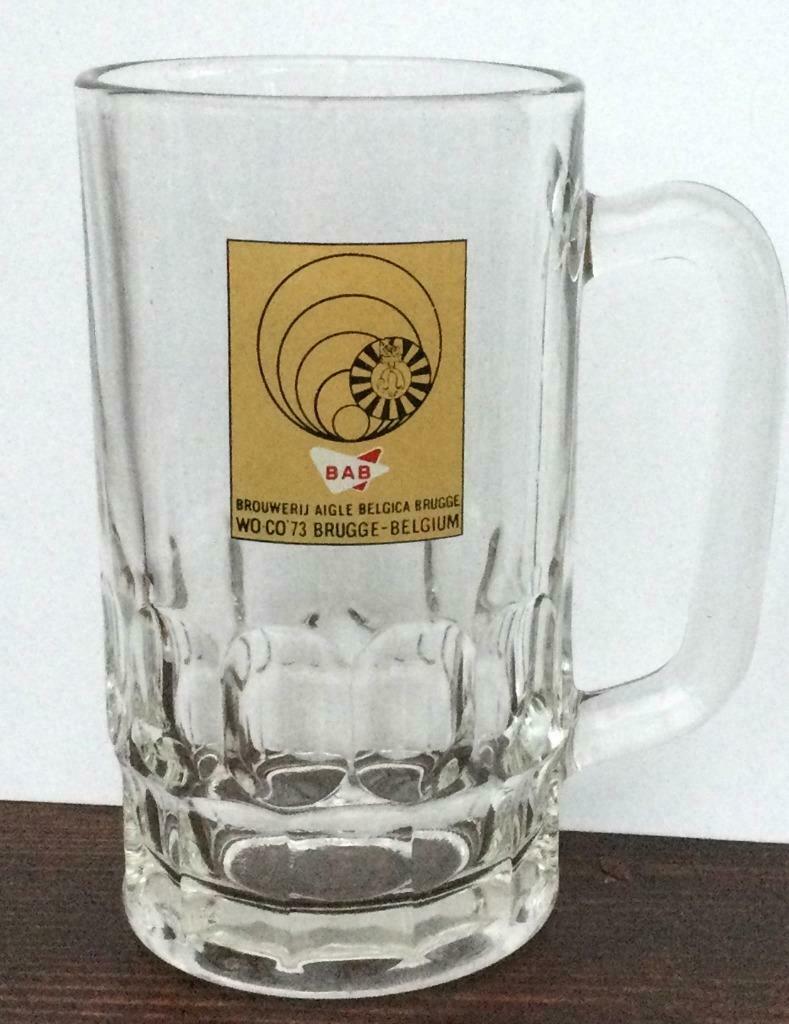 bier brouwerij kroes glas Bab Aigle belgica WO-CO 1973, Enlèvement ou Envoi, Comme neuf