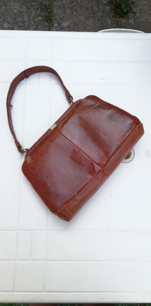 Sacoche vintage rouge-brun, Enlèvement ou Envoi, Utilisé, Autres couleurs, Cuir