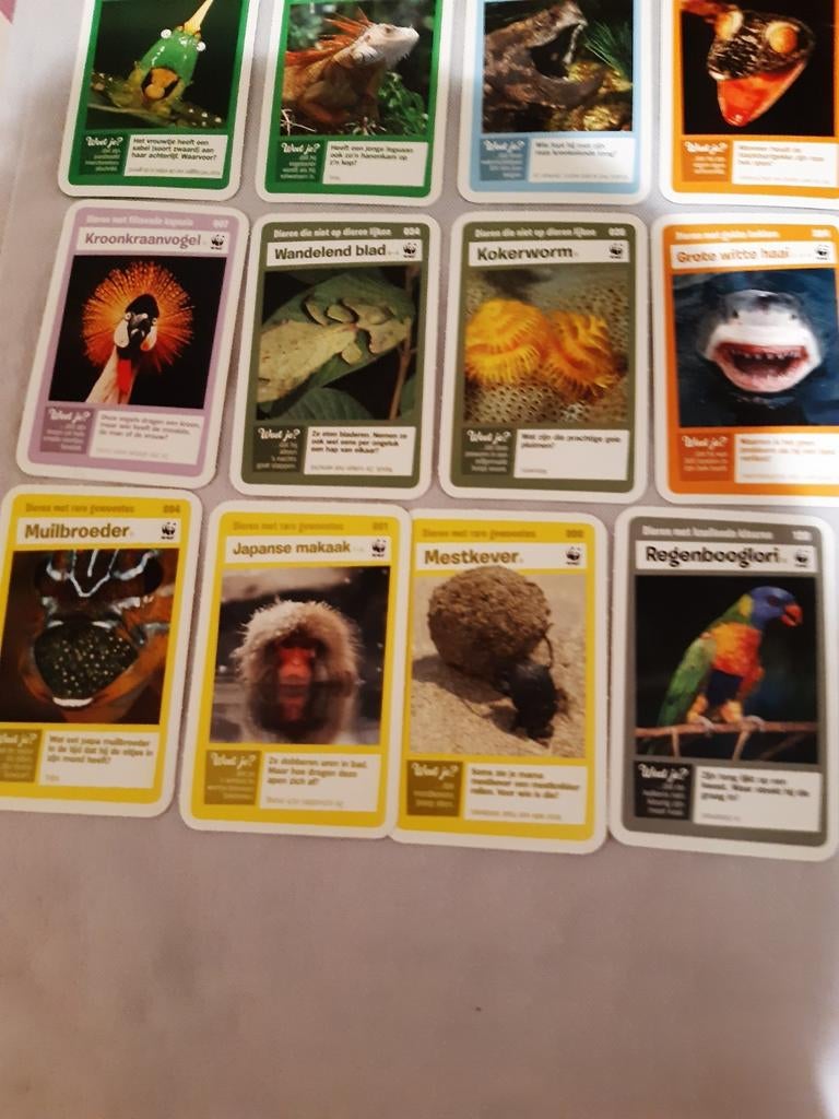 12 SUPER DIEREN  kaartjes WWF(ah), Verzamelen, Speelkaarten, Jokers en Kwartetten, Verzenden, Nieuw