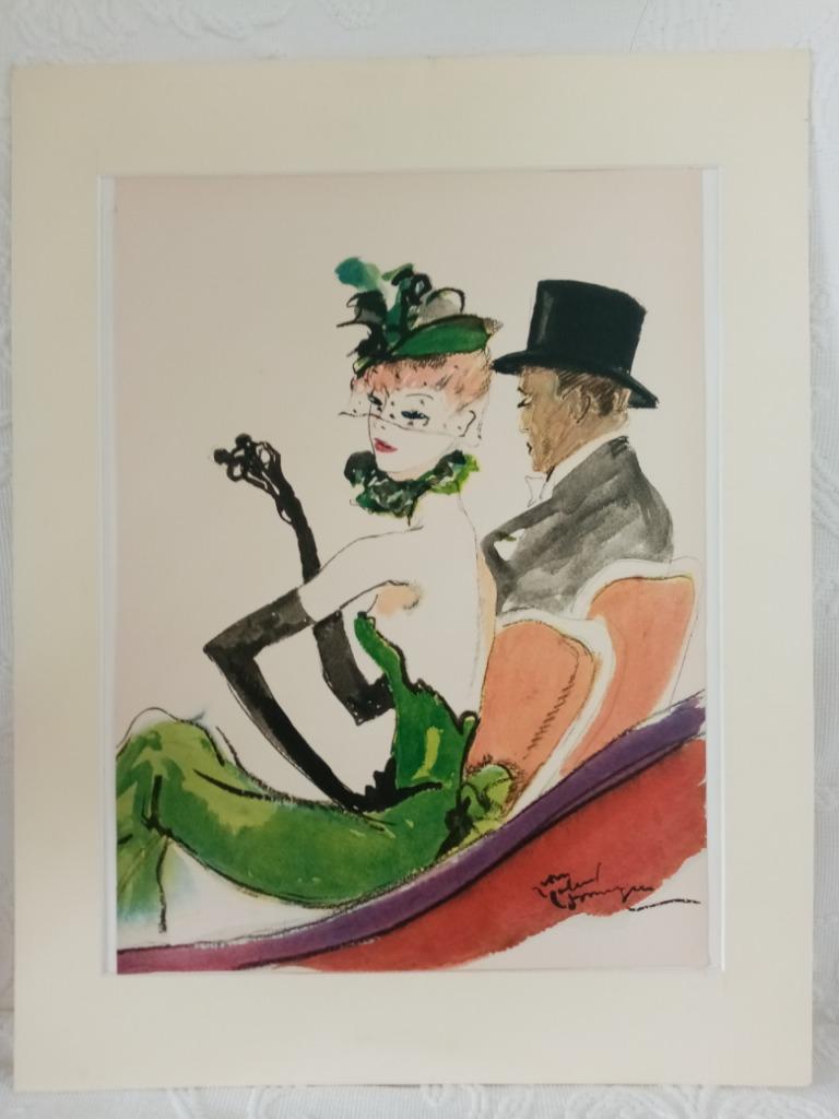 lithogravure papier fin d'après Jean Gabriel Domergue 31/23c, Antiquités & Art, Enlèvement