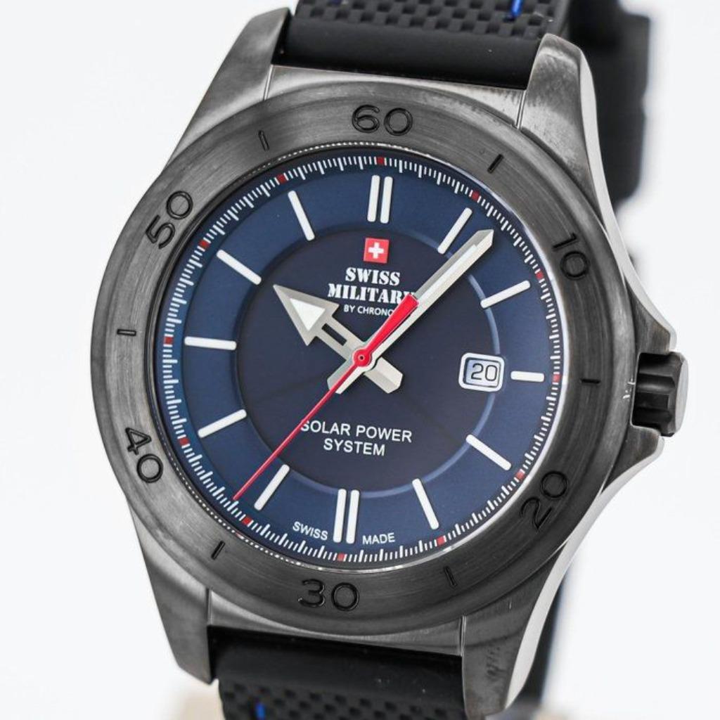 Swiss Military by Chrono - montre à énergie solaire, Montre-bracelet, Autres marques, Enlèvement ou Envoi, Acier