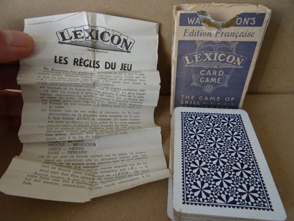 Waddington's Lexicon card game vintage Edition Française, Trois ou quatre joueurs, Enlèvement ou Envoi, Utilisé, Waddington's