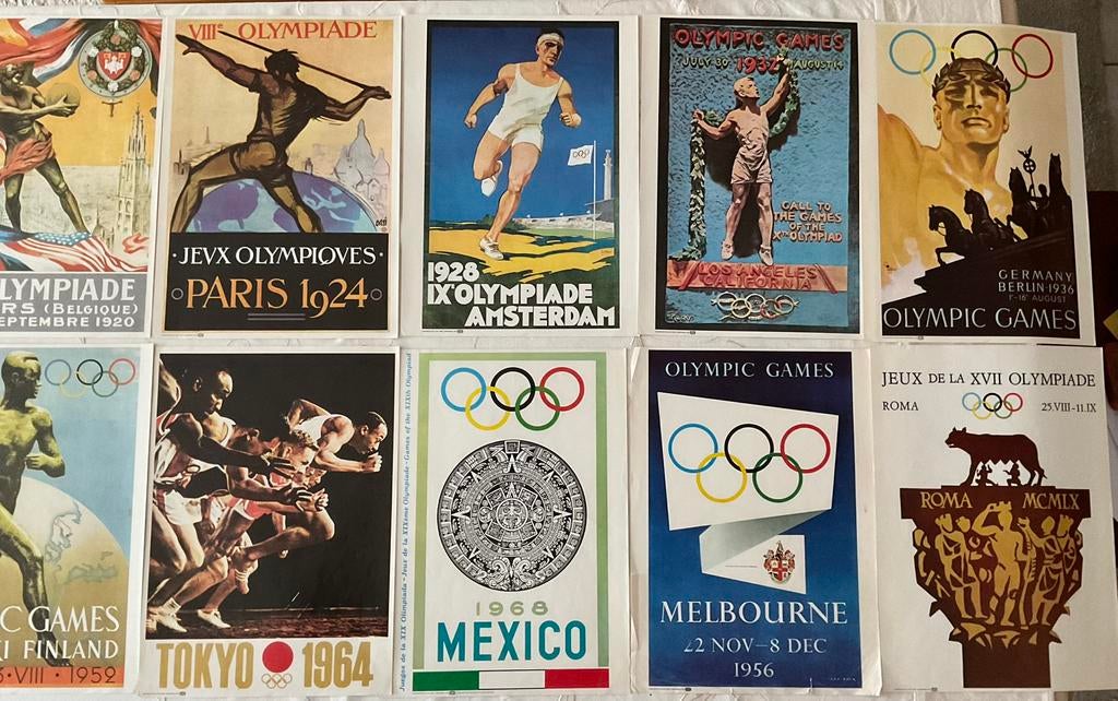 12 st affiche Olympische Spelen, Ophalen of Verzenden