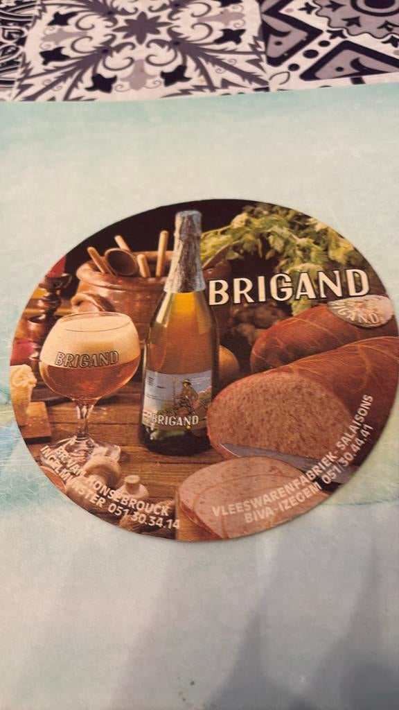 Bierviltje Brigand, Verzamelen, Biermerken, Ophalen of Verzenden, Gebruikt, Viltje(s)