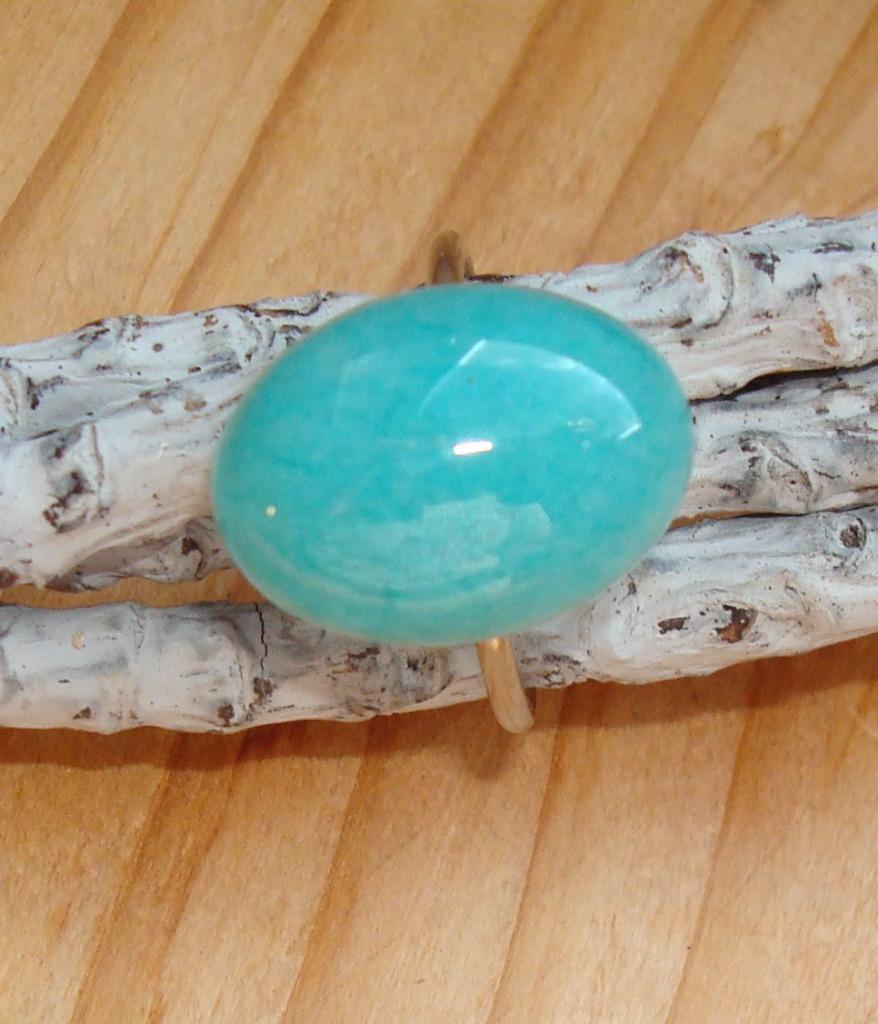 Verstelbare RVS ring met turquoise jade, Nieuw, Met edelsteen, Zilver, IJzer of Staal