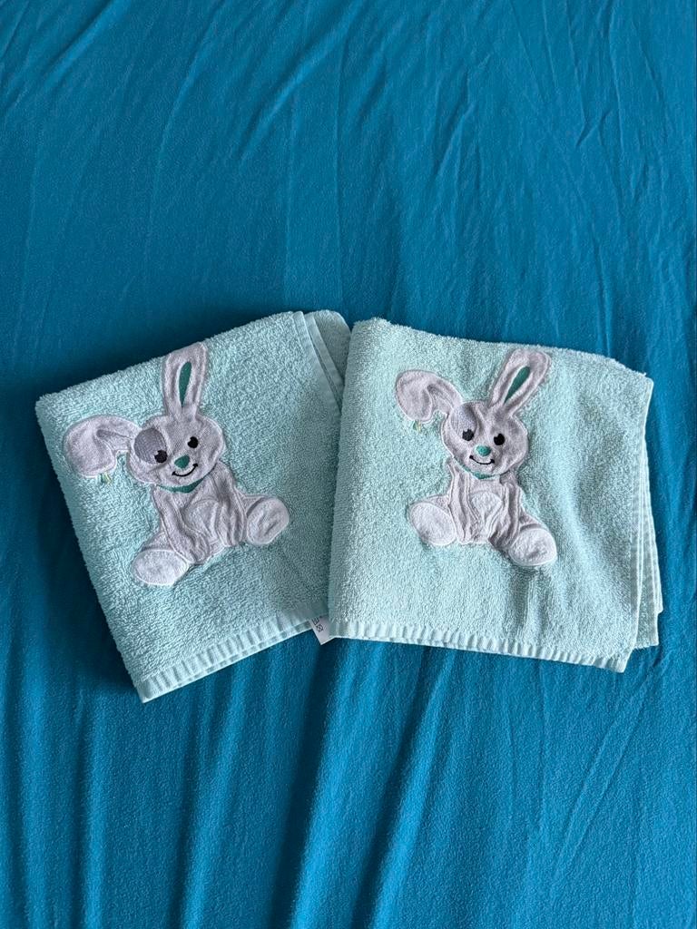 Set 2 kleine handdoeken, Enlèvement ou Envoi, Comme neuf, Bleu, Serviette