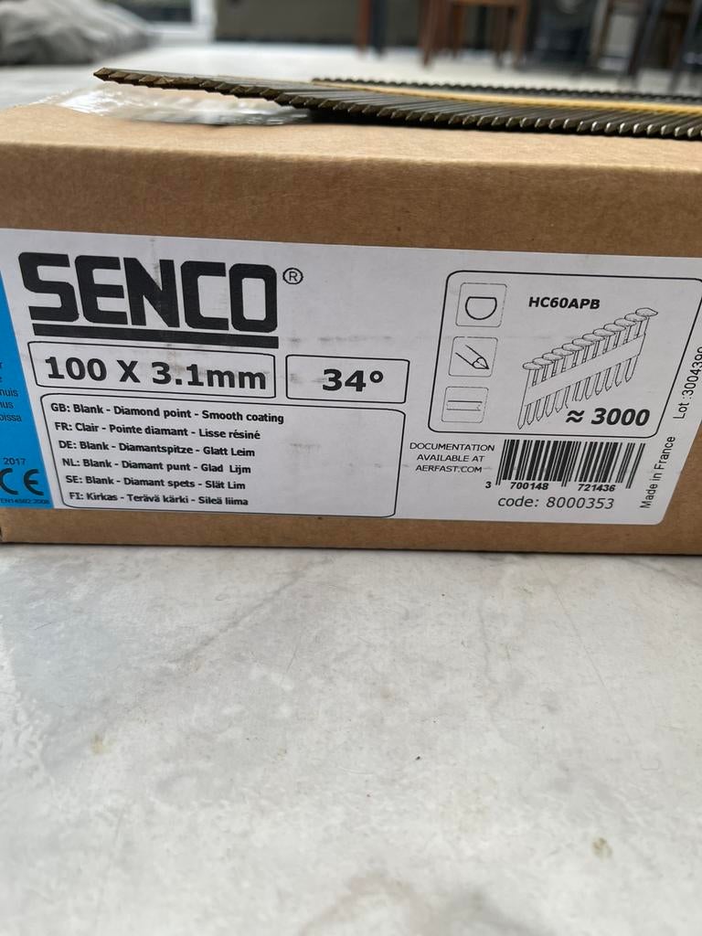 SENCO clous 10 cm HC60APB, Bricolage & Construction, Enlèvement, Neuf, 50 à 100 mm, Clous